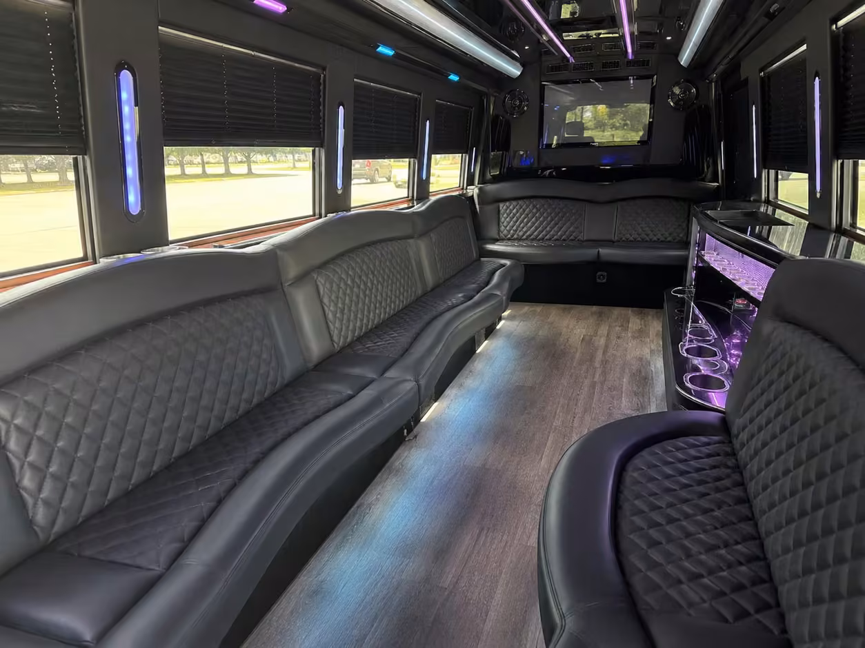 25 passenger party bus interior